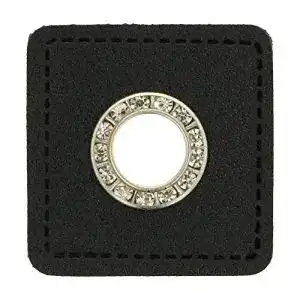 Ösen-Patches Stoffe Werning Ösen Patches schwarz mit Diamanten