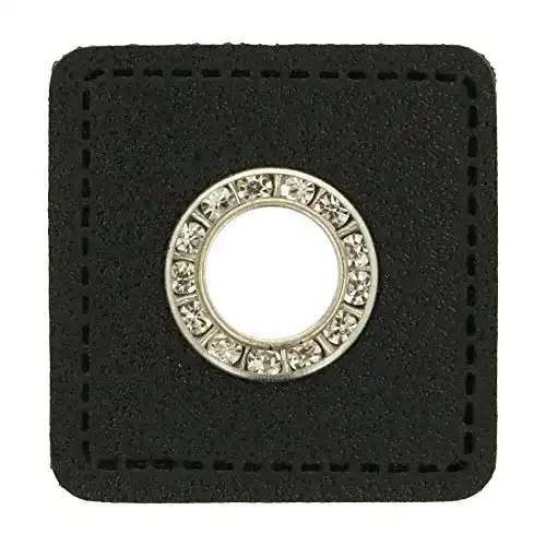 Ösen-Patches Stoffe Werning Ösen Patches schwarz mit Diamanten