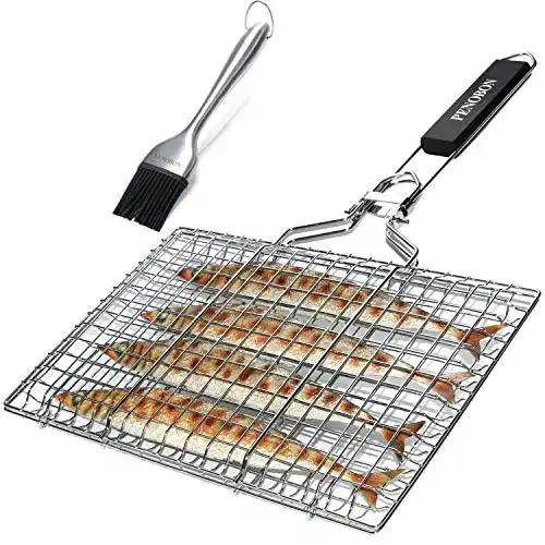 Fischbräter penobon Fisch-Grillkorb, faltbar, tragbar, Edelstahl