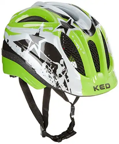 Kinderfahrradhelm KED Fahrradhelm Meggy, Green Stars, 49-55 cm