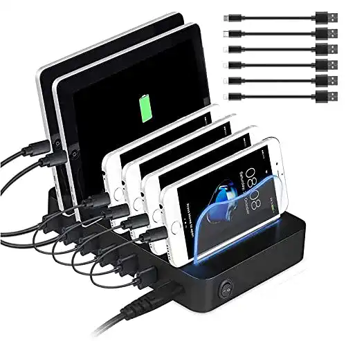 Ladestation-Handy-Tablet PRITEK mit kurzen USB Kabeln