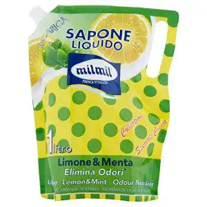 Flüssigseife Zitrone Milmil Mil Mil und Minze, Nachfüllbeutel, 1 L