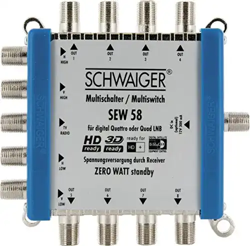 Quad-LNB-Multischalter SCHWAIGER SEW58 531 8 Teilnehmer