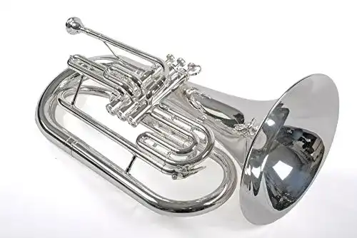 Trompete Karl Glaser Marching Bariton in B, Bass, versilbert, Edelstahl