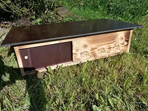 Schildkrötenhaus Woid Herz Premium aus 20mm Vollholz Gebrannt