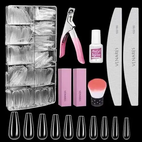 Acryl-Nägel Venares Künstliche Nägel Set, 500 Stücke Ballerina