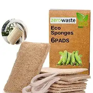 Luffa-Schwamm HELLOCAM 6 Pack Organic Dishwashing Sponges
