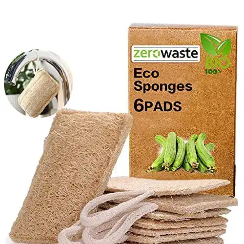 Luffa-Schwamm HELLOCAM 6 Pack Organic Dishwashing Sponges