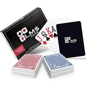 Pokerkarten LMS Plastik mit Cut Card – [2 x] hochwertige 54 Blatt