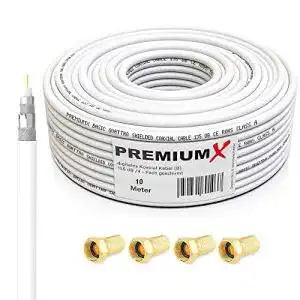 Koaxialkabel PremiumX 10m Basic 135dB 4-Fach SAT