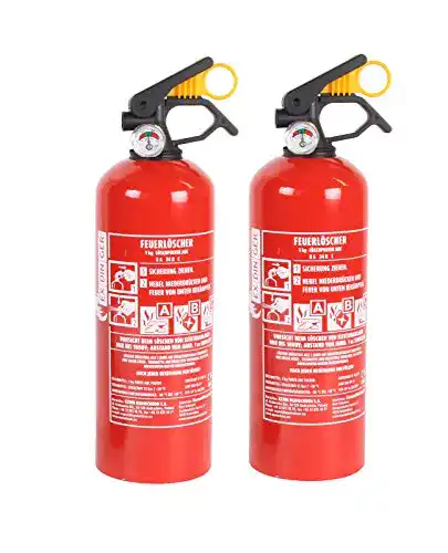 Auto-Feuerlöscher 2 Stück ABC-Pulverfeuerlöscher 1kg Halterung/Manometer