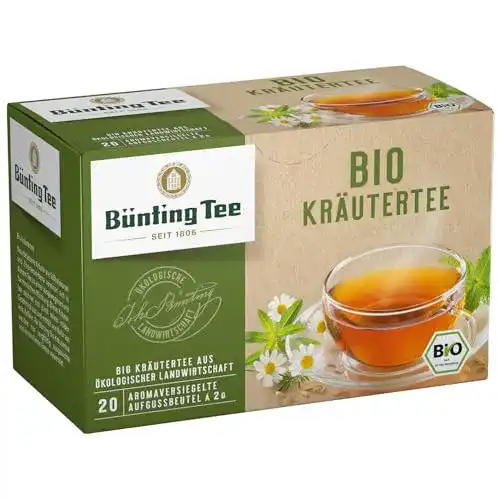 Kräutertee Bünting Tee Bio Kräuter 20 x 2g Beutel, 3er Pack