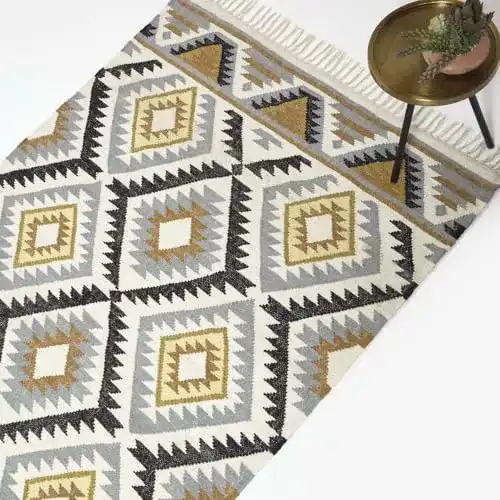 Kelim-Teppich Homescapes Agra, handgewebt aus Wolle/Baumwolle