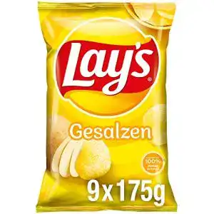 Kartoffelchips Lays Lay’s Gesalzen – Knusprig gesalzen, 9 x 175g
