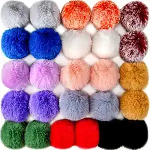 Fellbommel BQTQ 26 Stück Pompon Kunstfell, 13 Farben