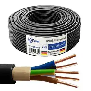 Erdkabel M&G Techno 25m NYY-J 5×2,5 mm² Elektrokabel