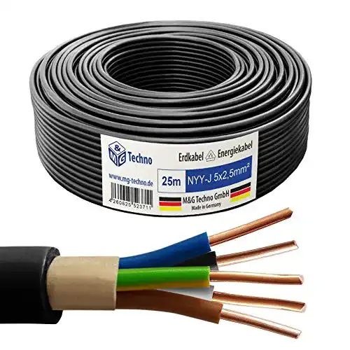 Erdkabel M&G Techno 25m NYY-J 5×2,5 mm² Elektrokabel
