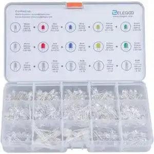 Leuchtdioden ELEGOO Bunte LEDs 3mm 5mm Farbe Sortiert, Kit