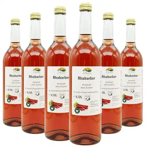 Rhabarbersaft Bleichhof – 100% Direktsaft, (6x 0,72l)