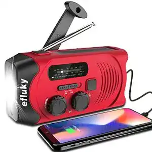 Kurbellampe efluky Solar Radio AM/FM Kurbelradio Tragbar USB