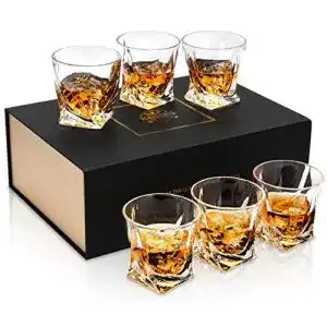 Kristallglas KANARS Whiskey Gläser Set, Bleifrei Kristallgläser