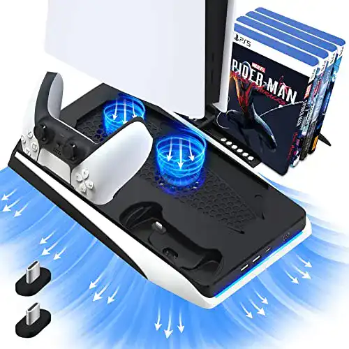 PS5-Standfuß BRHE PS5 Ständer Zubehör mit Kühler Lüfter