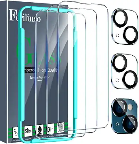 iPhone-14-Panzerglas Ferilinso [6-in-1] Schutzfolie für iPhone 14