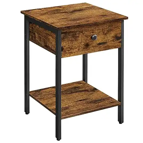 Nachttisch Holz VASAGLE Nachttisch, mit Schublade und Ablage