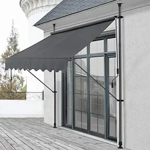 Markise pro.tec Klemm Grau 250 x 118 x 205-300cm Balkon