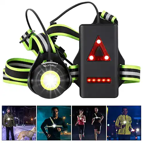 Brustlampe West Biking Lauflicht, 90° verstellbarer Abstrahlwinkel