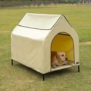 Hundehütte XXL Amazon Basics Erhöhte, tragbar, Größe L, Khaki