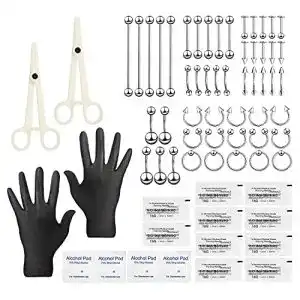 Piercing-Set chinping 60 Stück Piercing Kit Set 14G 16G
