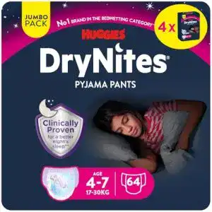 Huggies-Windeln DryNites Huggies hochabsorbierend, 64 Stück