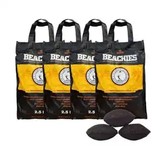 Kokosnuss-Grillkohle BlackSellig, Beachies, 4 x 2,5 kg