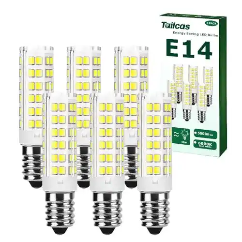 LED-E14-Kaltweiß Tailcas E14 Led Kaltweiß Birne, 7W 6000K E14