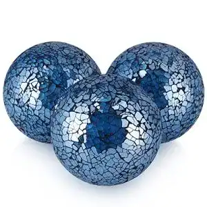 Rosenkugel MDLUU Glaskugeln Mosaikkugel Ø 10cm Türkis