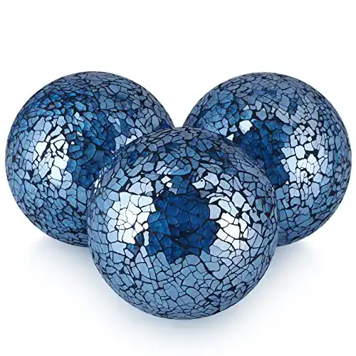 Rosenkugel MDLUU Glaskugeln Mosaikkugel Ø 10cm Türkis