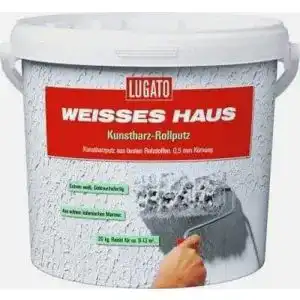 Rollputz Lugato Weisses Haus Kunstharz – Körnung 0,5 mm 20 kg