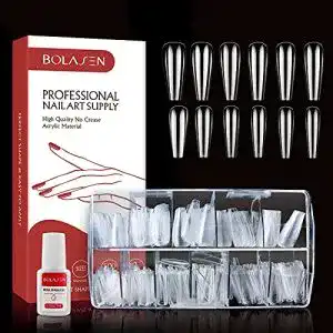 Acryl-Nägel BOLASEN 500 Stück Full Cover Tips für Gelnägel