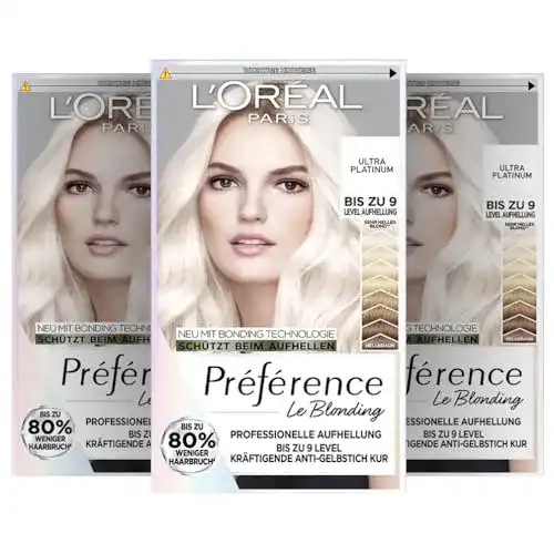 Haarfärbemittel blond L’Oréal Paris Préférence Ultra Hell 3 x 191 g