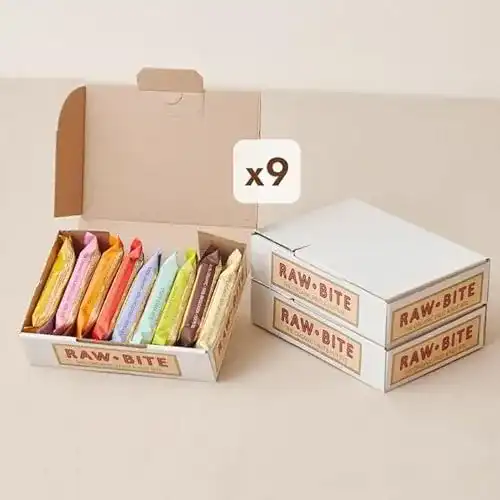 Energieriegel RAWBITE PROBIERBOX (9 RIEGEL) in 9er Box – Vegan