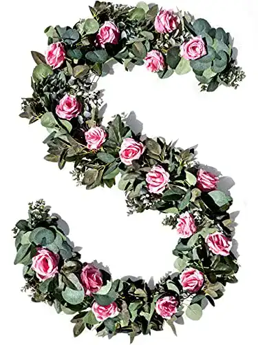 Blumengirlande WILDIVORY Eukalyptus Girlande mit Blumen