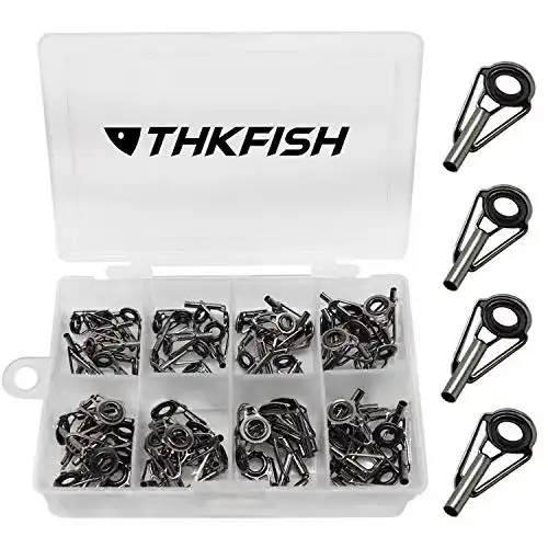 Rutenspitze THKFISH Angelrute Reparatur, Silber, 80 Stück