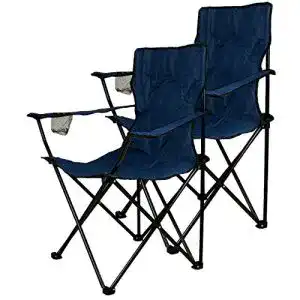 Angelstuhl Nexos 2-er Set Anglerstuhl Faltstuhl Campingstuhl Klappstuhl mit Armlehne und Getränkehalter