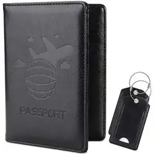 Reisepasshülle COCASES , RFID Schutz Passport Hülle Set Schwarz