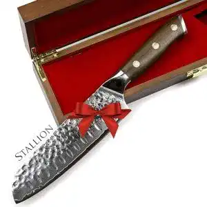 Stallion-Messer STALLION Damastmesser Ironwood Santoku