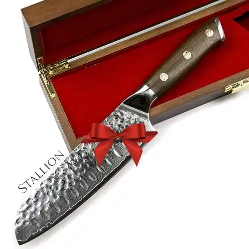Stallion-Messer STALLION Damastmesser Ironwood Santoku