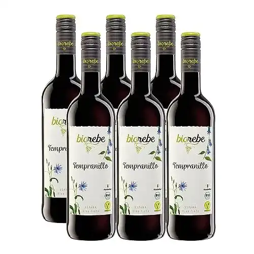 Die beste Tempranillo BIOrebe Qualitätswein, (6 x 750 ml) - Bio 2026 Test Bestseller Tempranillo BIOrebe Qualitätswein, (6 x 750 ml) – Bio