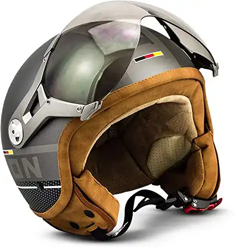 Jethelm Retro SOXON ® SP-325 Plus „Titanium“ · Jet-Helm