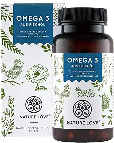 Omega-3-Kapseln Nature Love ® Omega 3 Fischöl, 120 Kapseln